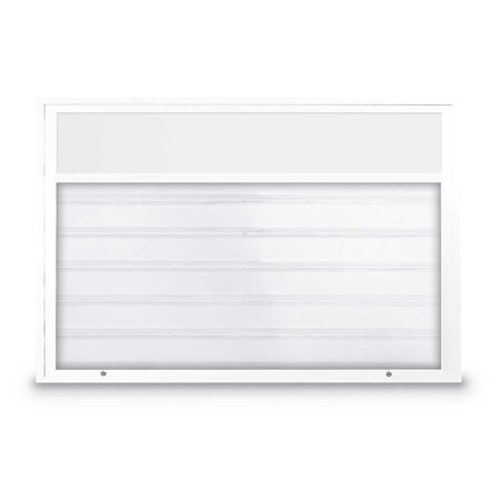 United Visual Products Single Door Radius Corkboard, 18"X24", W UV8000-WHITE-CINNABA